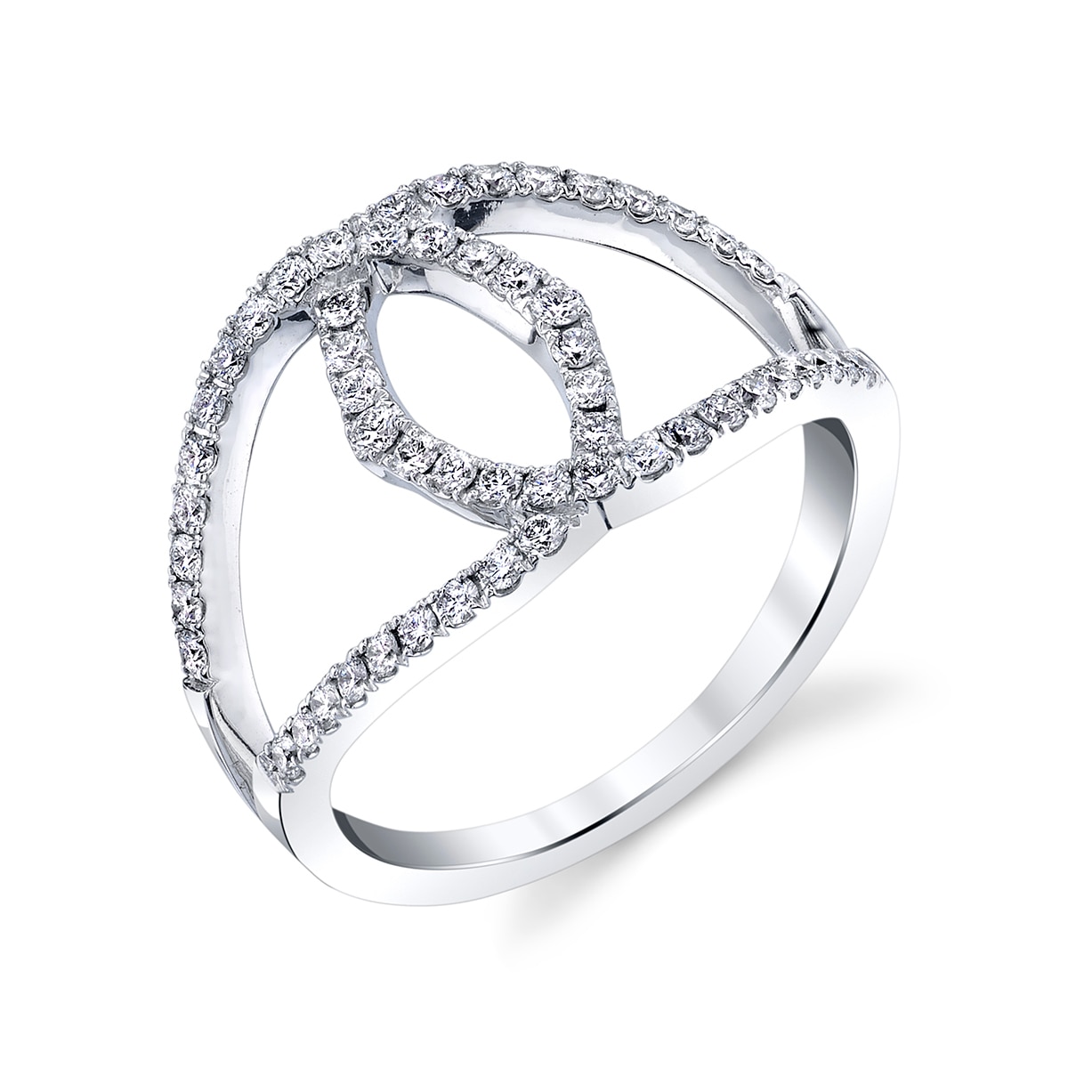 Anillo 0.60 ctw Diamantes en Oro Blanco 14kt