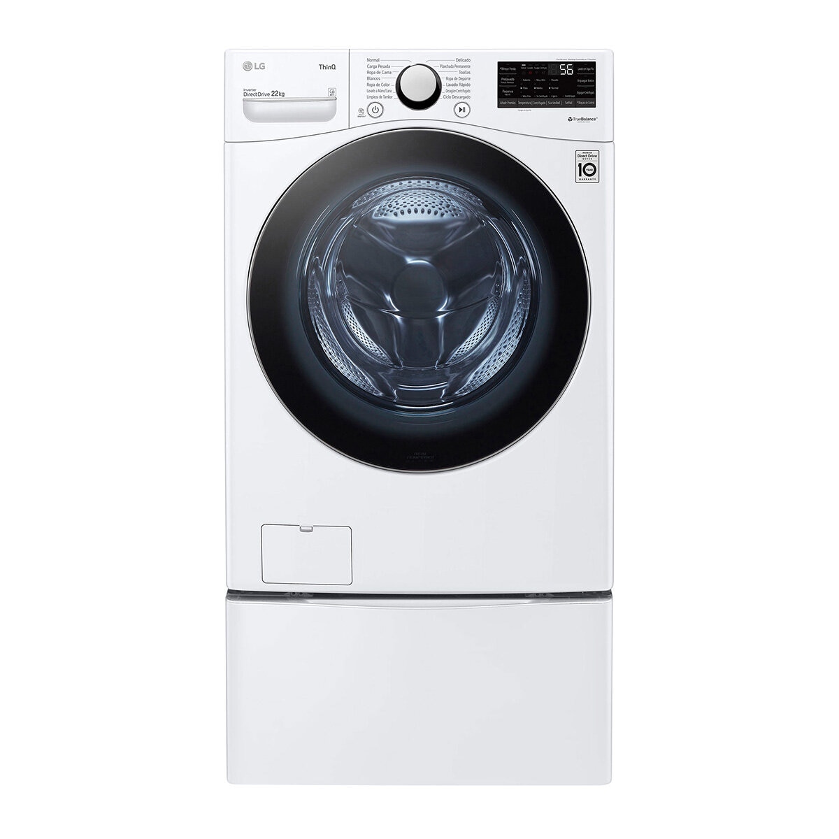 LG Lavadora 22 Kg con pedestal carga frontal